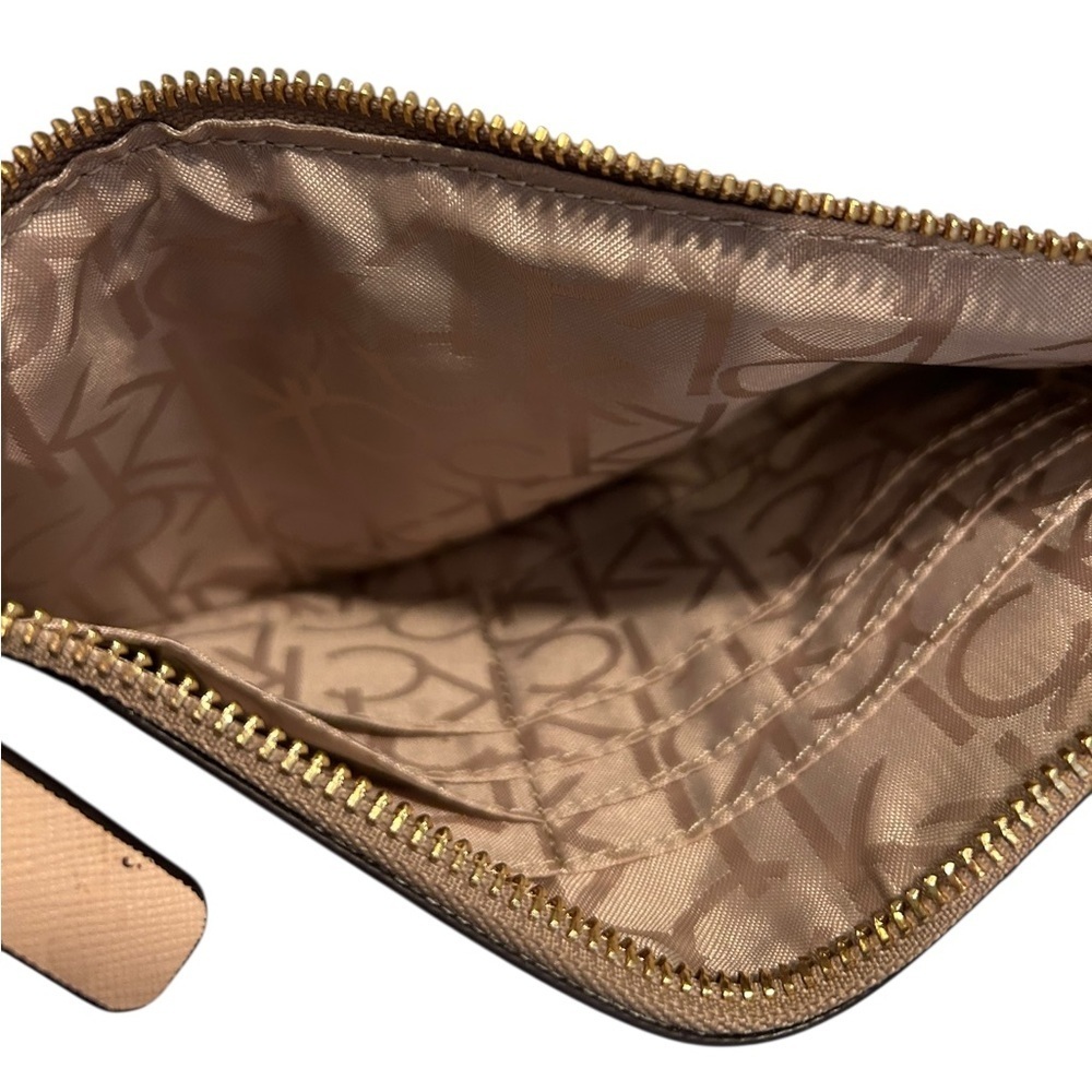 Calvin Klein Top Zip Monogram Wristlet Clutch - Picture 9 of 11